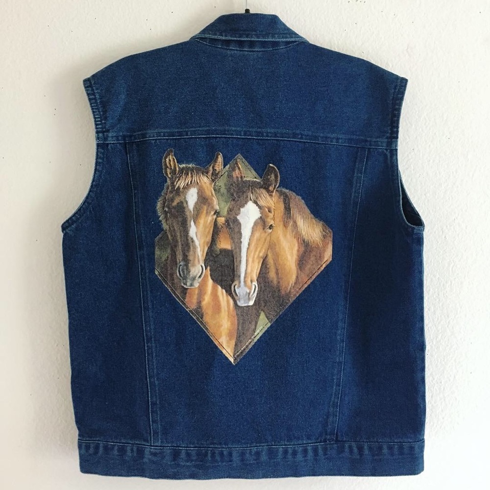 Excellent condition horse denim vest